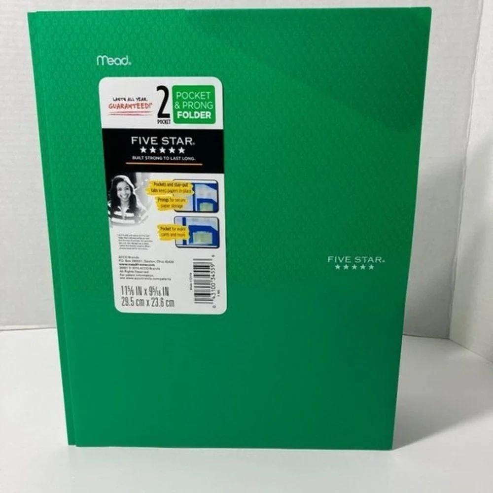 15 Mead 5 Star Pocket & Prong Plastic Folders